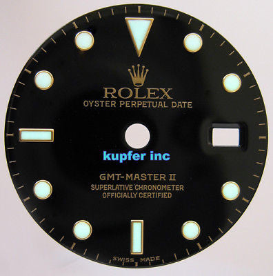 Rolex Mens GMT-Master II Dial - Black and Gold - Kupfer Jewelry