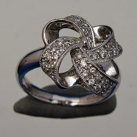Kupfer Jewelry "Bow with Diamonds" Platinum Ring by Kupfer Jewelry Design - Kupfer Jewelry