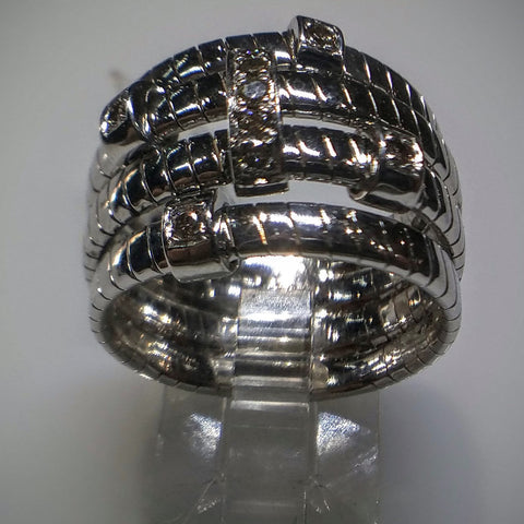 Kupfer Jewelry Braids and Diamonds White Gold Ring by Kupfer Jewelry Design - Kupfer Jewelry - 1